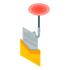 Poster - Mail phishing icon. Isometric of mail phishing vector icon for web design isolated on white background