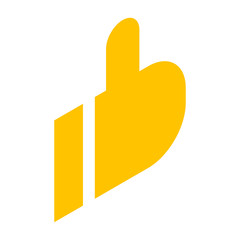 Poster - Yellow thumb up icon. Isometric of yellow thumb up vector icon for web design isolated on white background