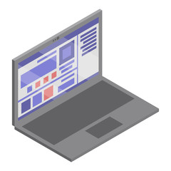 Poster - Business laptop icon. Isometric of business laptop vector icon for web design isolated on white background
