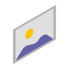 Poster - Wall office picture icon. Isometric of wall office picture vector icon for web design isolated on white background
