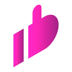 Poster - Pink thumb up icon. Isometric of pink thumb up vector icon for web design isolated on white background