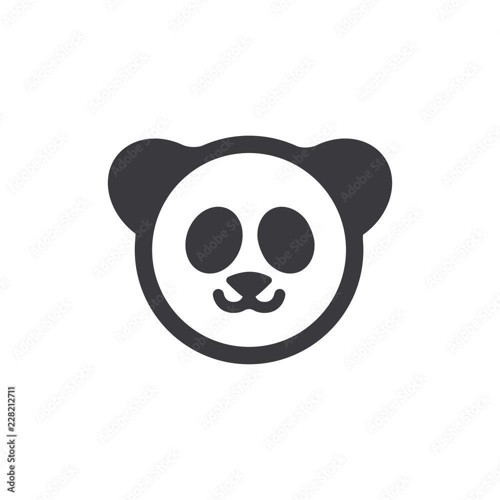 Obraz Na Płótnie Panda Bear Vector Icon Fototapeta Na ścianę