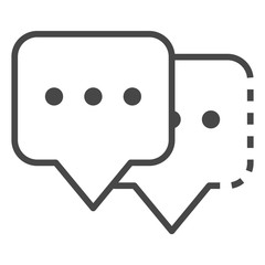 Poster - Double chat bubble icon. Outline double chat bubble vector icon for web design isolated on white background