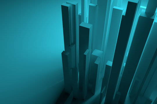 Decorative, illustrations colorful lighting, pillar block or shapre, for design texture background. 3D rendering.
