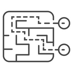 Poster - Find route solution icon. Outline find route solution vector icon for web design isolated on white background