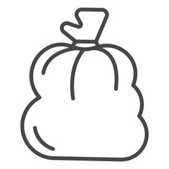 Poster - Plastic garbage bag icon. Outline plastic garbage bag vector icon for web design isolated on white background