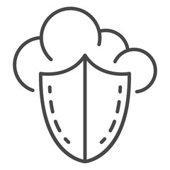 Poster - Secured data cloud icon. Outline secured data cloud vector icon for web design isolated on white background