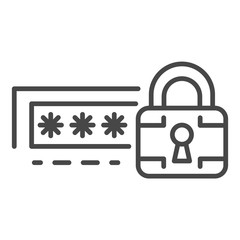 Poster - Lock password icon. Outline lock password vector icon for web design isolated on white background