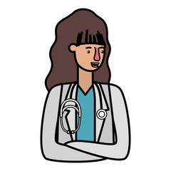 Wall Mural - young woman doctor avatar character