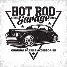 Vintage  Hot Rod Emblem Design