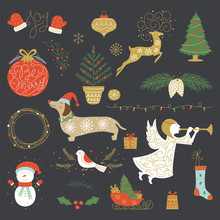 Christmas Icons And Symbols In Vector