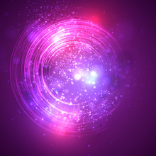 A Bright Colored Energy Stream Swirling Against A Dark Background.
