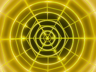Yellow neon circles, abstract background