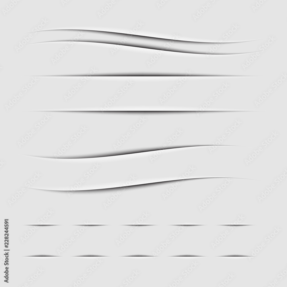 Vector realistic shadows.Vector set of transparent realistic shadow.