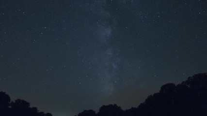 Wall Mural - the milky way moving across the night sky, stars time lapse