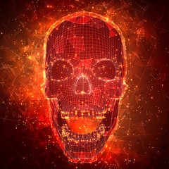 Wall Mural - human skull. vector concept. triangulator, 3d volumetric.