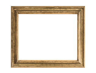 antique golden frame isolated on white background