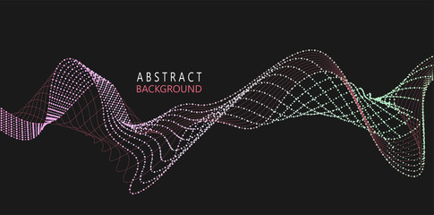 Aufkleber - Amplitude Abstract Background with a colored dynamic waves, Bright abstract background with a dynamic waves. Line and particles. Illustration suitable for design. eps10