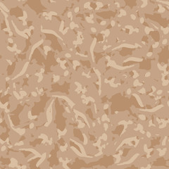 Sticker - UFO military camouflage seamless pattern in different shades of beige and brown colors