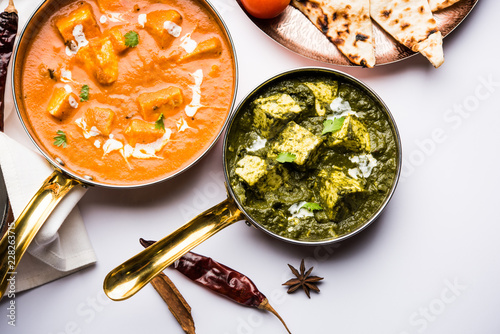 Fotografía Indian Lunch / Dinner main course food in group includes Paneer Butter Masala, D