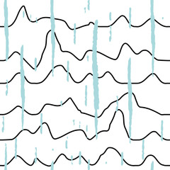 Poster - Abstract wavy line pattern, seamless vector geometric background.