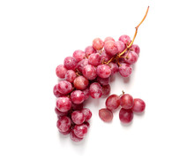 Ripe Grapes On White Background