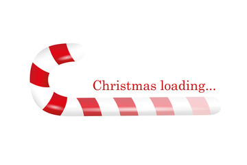 christmas loading candy cane isolated on white background