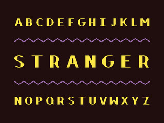 Wall Mural - Stranger font. Vector alphabet