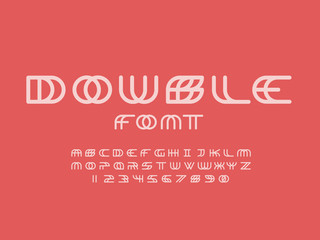 Wall Mural - 6960991 Double font. Vector alphabet