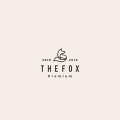 Wall Mural - fox logo hipster vintage retro vector icon illustration