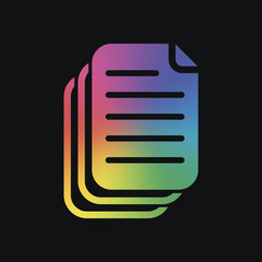 Poster - document. simple silhouette. Rainbow color and dark background