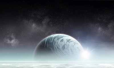 space planets and nebula