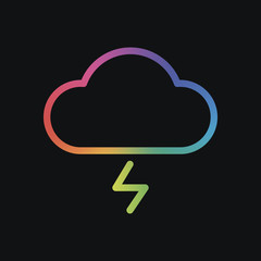 Poster - cloud and lightning. simple outline icon. linear symbol with thi