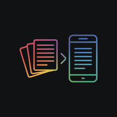Poster - Convert to electronic document. Rainbow color and dark background