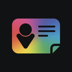 Poster - Identification card icon. Rainbow color and dark background