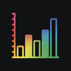 Poster - Finance grapgic, grow. Rainbow color and dark background
