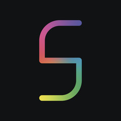Poster - Number 5, numeral, fifth. Rainbow color and dark background