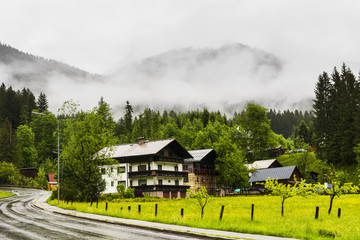 Canvas Print - Rain in rural Austria