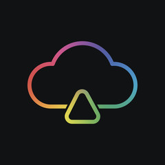 Poster - outline upload simple cloud icon. linear symbol with thin outlin