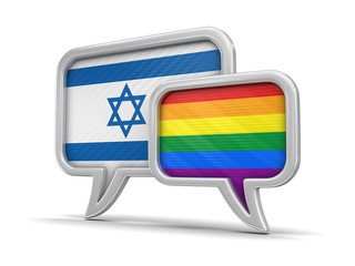 Poster - Speech bubbles with flags. Image with clipping path