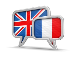 Poster - Speech bubbles with flags. Image with clipping path