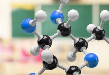 Wall Mural - Close up of Molecular structure model on background