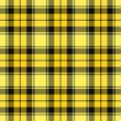 Yellow and Black Tartan Plaid Seamless Vector Pattern. Trendy 90s Style Fashion Textile Prints. Classic Scottish Checkered Fabric Texture. Pattern Tile Swatch Included.