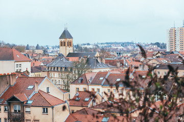 Antique building view in Old Town Metz, France