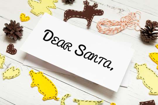 Dear santa letter, celebration Christmas art craft.