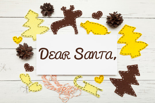 Kids Santa letter, Merry Christmas, celebration craft.