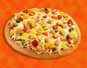 Sticker - PIZZA ON ORANGE