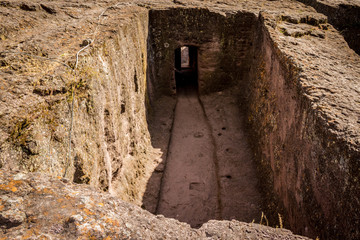 Wall Mural - Inside the rock-hewn churches of Lalibela, Ethiopia