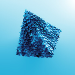 Poster - 3d render abstract background with simple geometry made of pyramid primitives.
