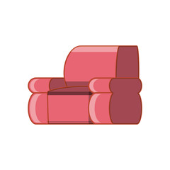 Sticker - sofa living room isolated icon